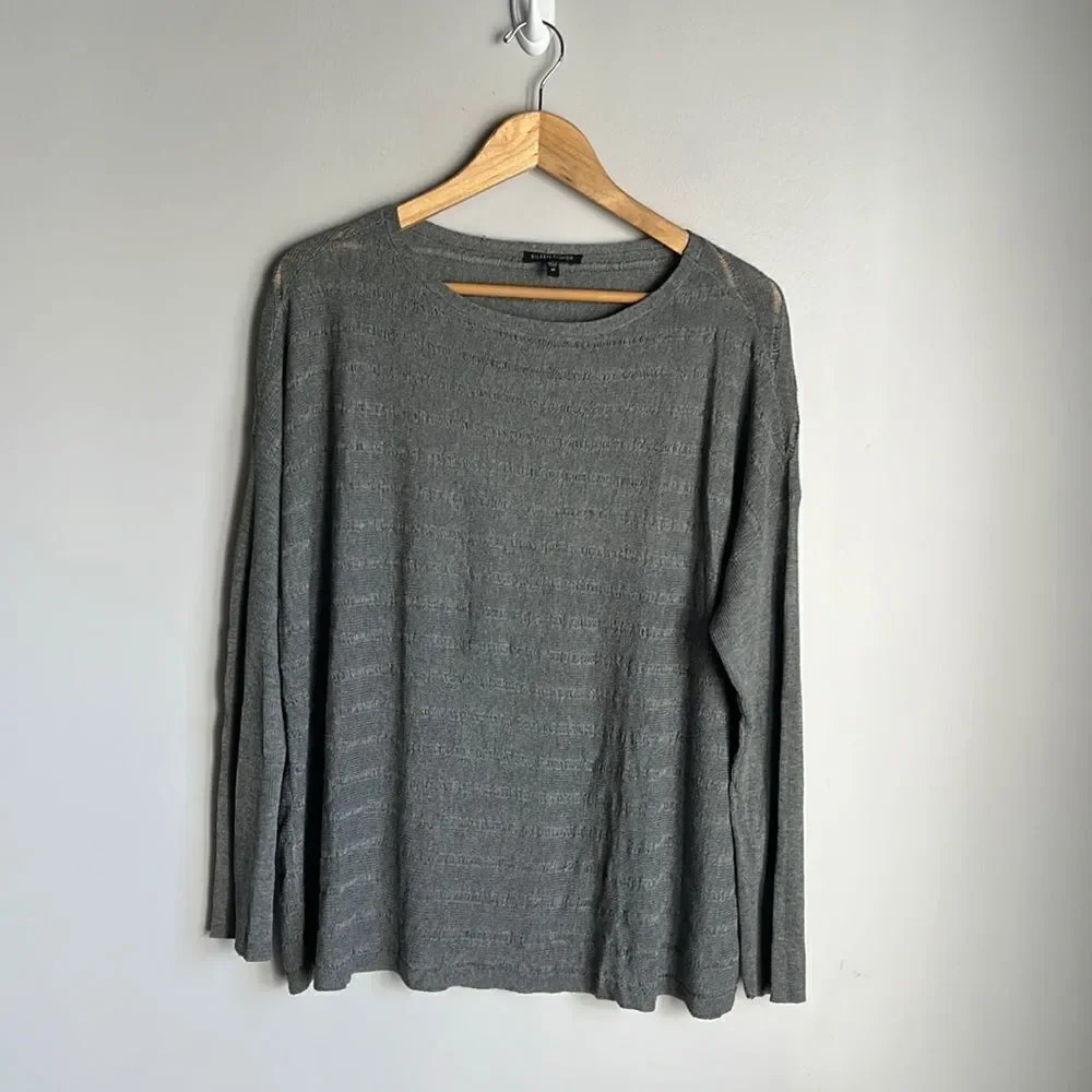 Eileen Fisher Gray Crew Neck Sweater